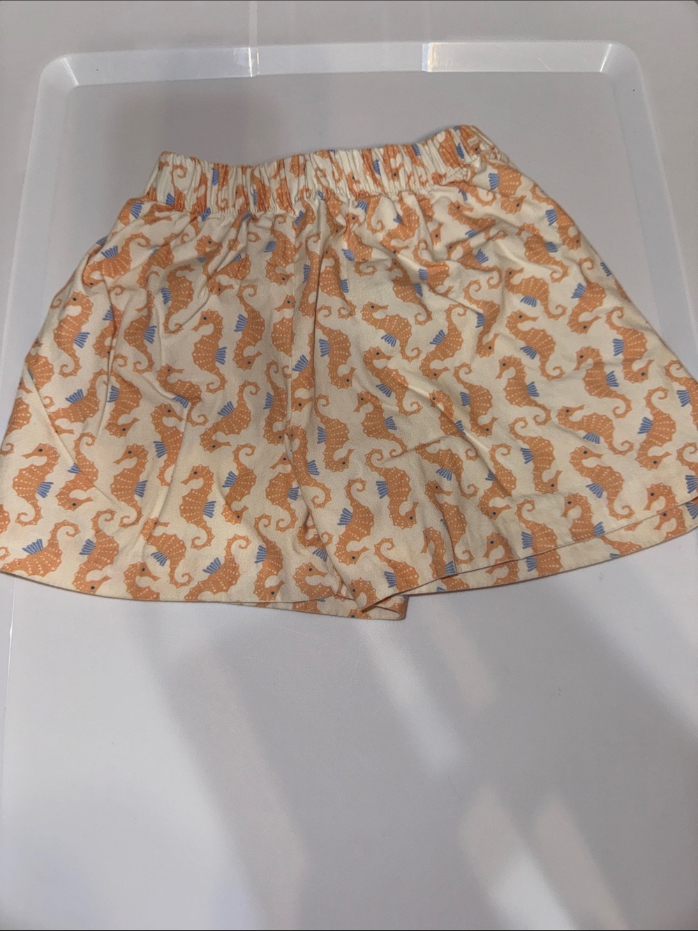 Kids Seahorse Print Elastic-Waist Shorts